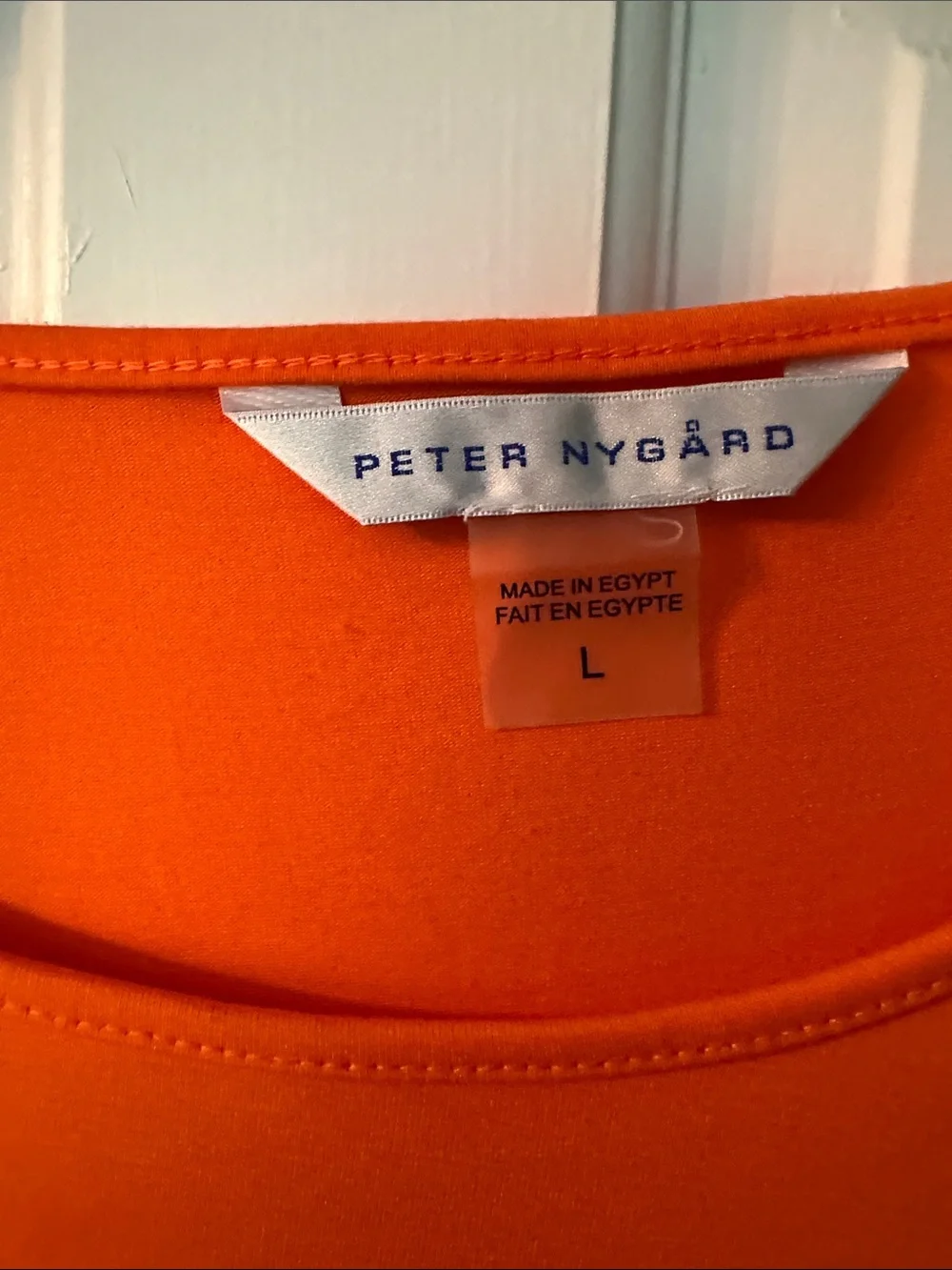 Peter Nygard  Orange Short Sleeve Ruched Tunic Size L